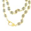 36″ square quartz necklace with diamond clasp